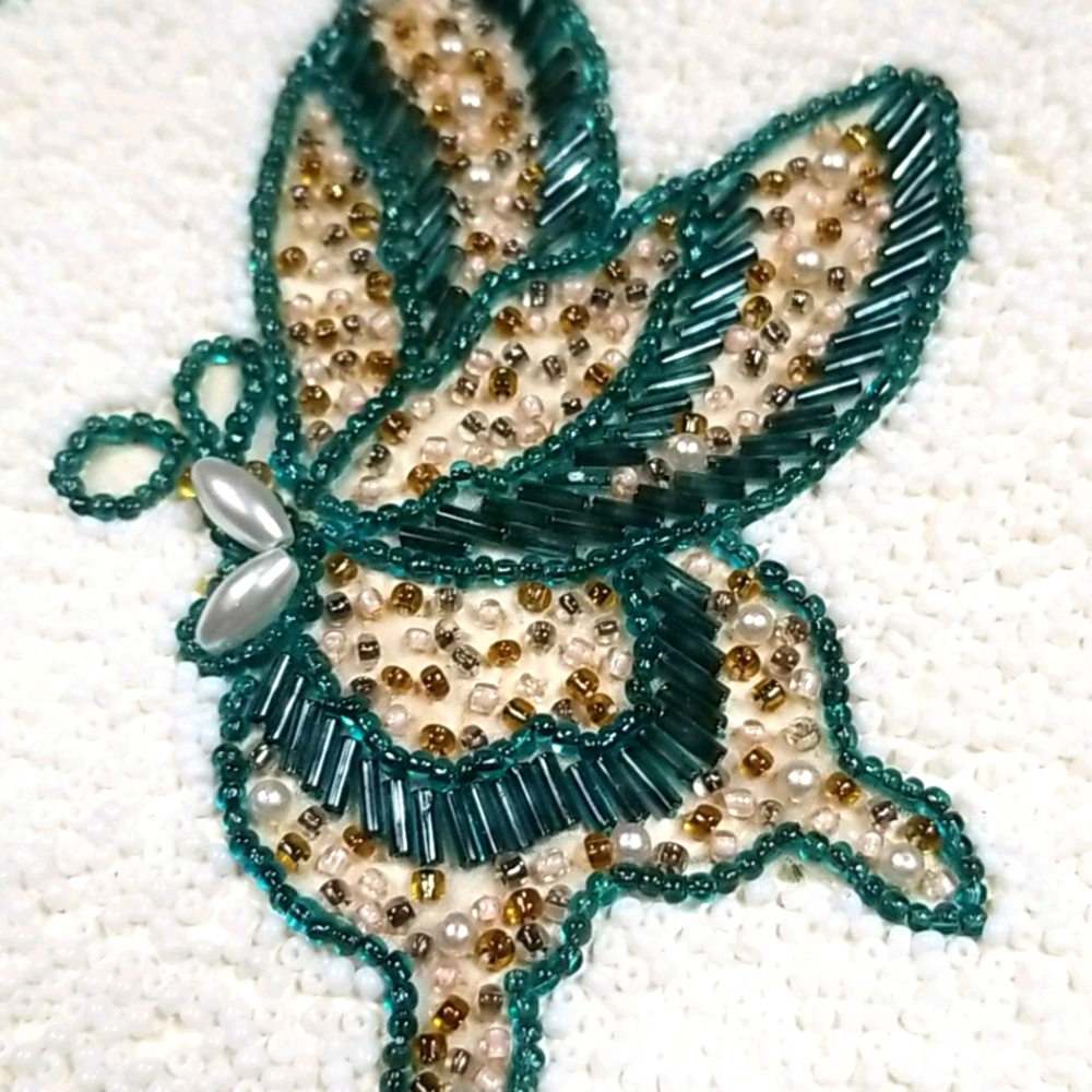 Vintage 1950s Mid Century ADELES Miami Beaded Lucite Wicker Box Bag - Picture 15 of 16